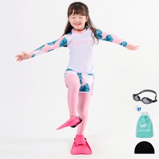 aquatica 兒童防磨衣上下裝 AQA492 + 一般用泳鏡5件組