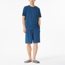 JAJU 남성용 레이온 스트레치 반팔 파자마 티셔츠