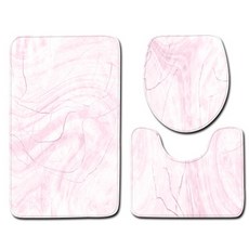適合現代浴室的大理石紋織物浴室地墊 50 x 80 cm 套組, B02, 1套