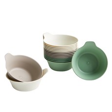 EASY&FREE 心情點亮碗盤三色套組, 1組, 15個碗, 花白、森林綠、木灰