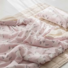 유트러스 유아용 모달 밍크 차렵이불, 핑크펭귄