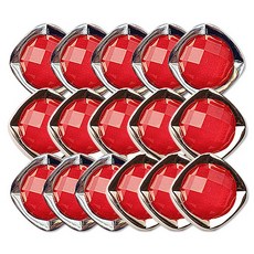 裝飾鈕扣 八角框組合 2款 x 8入組 15mm, 金色, 鎳色, 1套