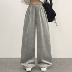 威德慧琳 羅紋絲絨燈芯絨寬版運動鬆緊腰長褲 (長版/短版/基本 3種褲長)