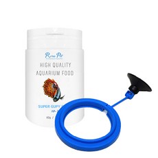로라펫 슈퍼 프리미엄 구피 전용사료 60g 100ml + 원형피딩링, 1세트