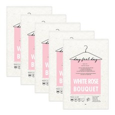 day feel day 香氛袋 衣櫃芳香劑 + 問號掛勾, 18g, 5個, 花香, 白玫瑰花束