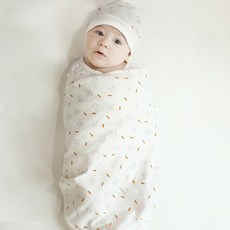 HappyOrganic 孩童兔子圖案棉質包巾