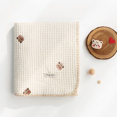 Moms Nature純棉Yoru Mello紗布華夫格午睡被, 華夫餅班尼