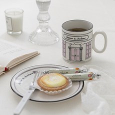 ssueim Maison de Bonheur早午餐陶瓷餐具 2入組, 粉色, 圓盤+馬克杯