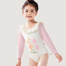 HARAROI 女童花朵連身泳裝