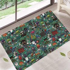 細線條繪畫 圖案 藝術 廚房 浴室 玄關 地板 地毯, 02, 1個