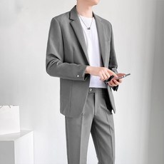 엘쏘 남성용 옴므 사계절 캐주얼 기본 정장 세트