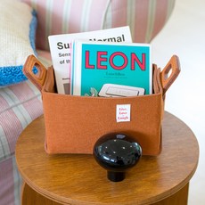 가쯔 접이식 펠트 수납 바구니, 초코브라운, 1개