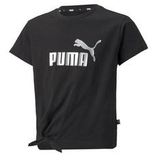PUMA 兒童 Essential+ Logo 綁結 T恤 G_ESS+ LOGO KNOTTED TEE G_黑色_84968901