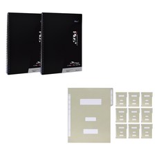 ECO Chungwoon PLUS 活頁樂譜夾 A4 40頁 2入 + 紙質公文夾 10入, 黑色(樂譜夾), 隨機出貨(公文夾), 1套