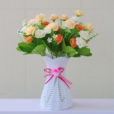 Sonio 裝飾用居家餐桌多功能人造花 + 花瓶, TYPE 45 + 隨機出貨(花瓶 花), 1個