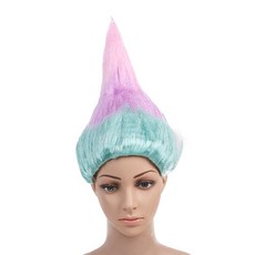 市集風趣味尖頭假髮, 藍粉色, 1個