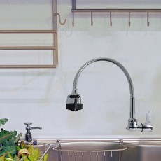 ER-TECH 替換用橫向單控一體式蛇管水龍頭 鍍鉻, 1個