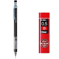 Pentel 飛龍文具 Graphlet 自動鉛筆 PG505-AD + Ain Stein B 筆芯套組, 0.5mm, 1組