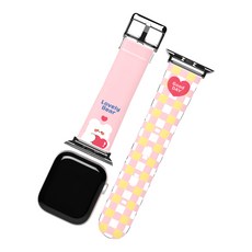 이루다 러블리베어즈 애플워치 스트랩 42 / 44 / 45mm, 핑크