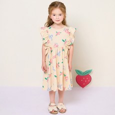 hejmini 女童透氣花卉蝴蝶結連身裙