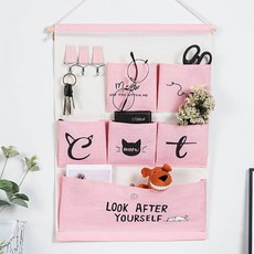 貓咪口袋掛包 2入, 粉色的