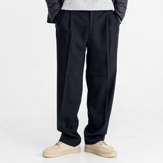 Kinloch 男士半寬版雙褶西裝褲