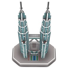 페이퍼락 페트로나스 트윈 타워 입체퍼즐 PL-WA137, 1개, 혼합색상, 46피스