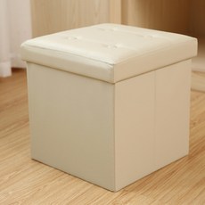 모먼트 가죽 스퀘어 접이식 수납 스툴 CJ-KL16, 1개
