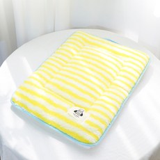 PASTEL PET 寵物超細纖維條紋坐墊, 黃色, 1個