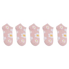 박군 여성용 학생용 PG 체리 블라썸 발목 양말 5족