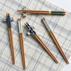 kitchen U 日式竹筷波浪紋10件套組, 棕色, 1套, 10雙筷子