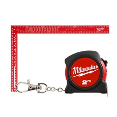 Milwaukee 美沃奇 矩形量尺 MLSQ124 400*600cm+鑰匙扣捲尺 48-22-5507 2m套組, 1套