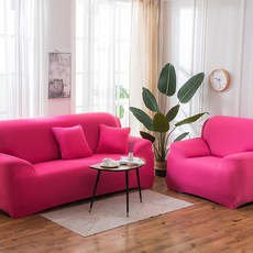 MarketA 繽紛彈性沙發套, 玫瑰色, 1個