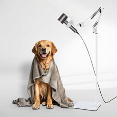 DING DONG PET 寵物落地式角度可調吹風機支架 小型, 白色, 1個