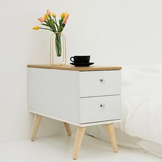 EASEHEIM 2層 800 抽屜收納床頭櫃, 1個, 白色橡木