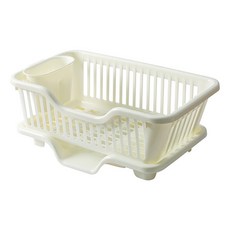 Mabsoshop 排水塑膠開放式碗盤瀝水架 RK1538, 米色, 1個