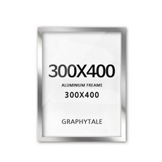 그라피테일 인테리어 DIY 알루미늄 액자프레임, 유광실버