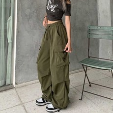 Elsso 女款美式復古寬版工裝褲