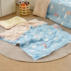 모던하우스 아동용 마미허그 소프트워싱 극세사 낮잠이불 일체형, 블루
