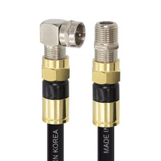 솔탑 국산 골드 고급형 RF 안테나 블랙 꺾임 연장 TV 동축 수제작 케이블 2M, SOLTOP-1213, 1개