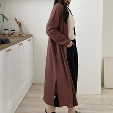 素色長版開襟衫