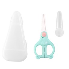 蕉蕉購物 熊熊陶瓷嬰兒輔食剪刀 附收納盒, 藍綠色, 1組