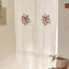 DECOVIEW 粉紅雛菊花朵刺繡遮蔽簾, 混合色