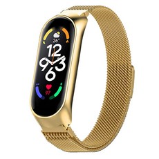 SPACE SHIELD 小米手環7 金屬米蘭尼斯錶環錶帶, 金色