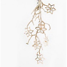 聖誕樹雪花造型掛飾, 金黃色, 1組