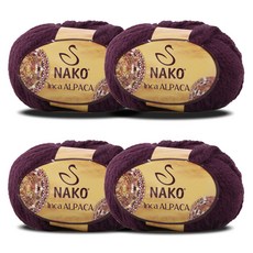NAKO Nitte Inca 羊駝毛線 50g, 4個, 2303 紫色