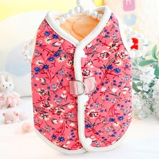 Artipet 寵物厚實花朵圖案奶奶牽引背心, 粉紅色, 1個