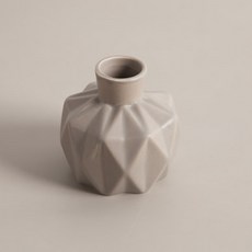 花朵樹木現代扁平切割花瓶, 灰色