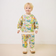 mollimelli 兒童Space Toon圖案上下裝套組