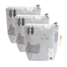 세맘스 방수 약 파우치 3p, 베어그레이